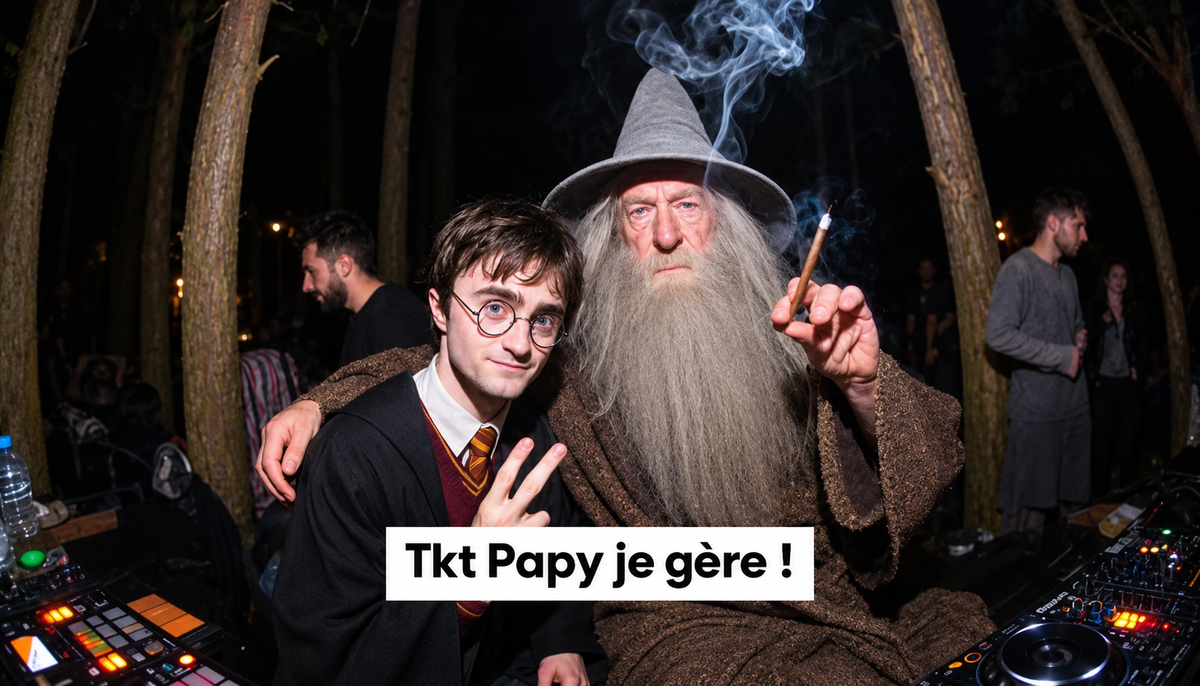 Idée cadeau originale pour grand-père avec petit-fils et grand-père en soirée