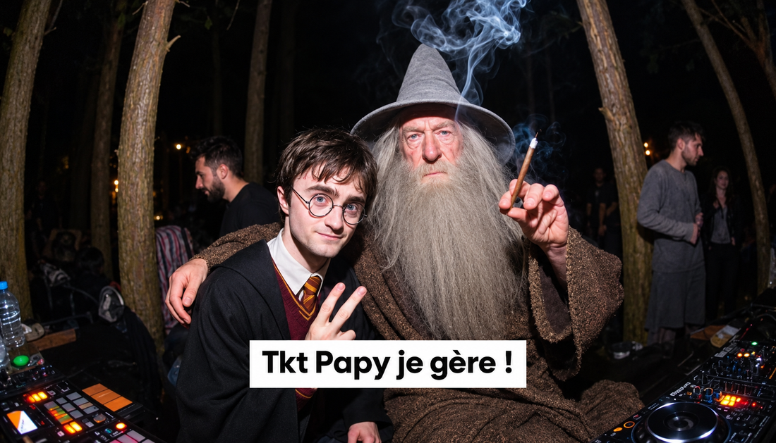 Idée cadeau originale pour grand-père avec petit-fils et grand-père en soirée