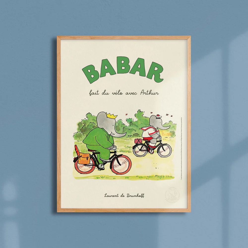 Affiche Babar fait du vélo avec Arthur