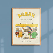Babar goes to the market poster