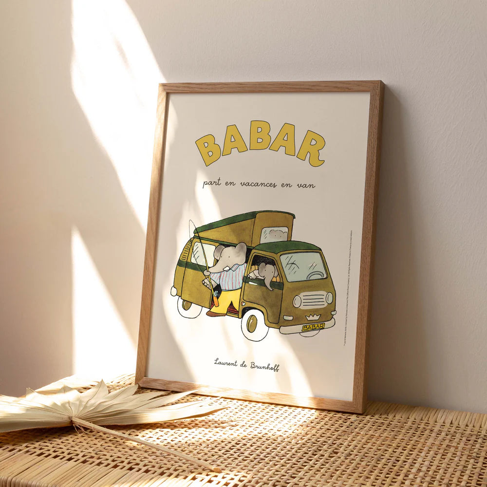 Affiche Babar part en vacances en van