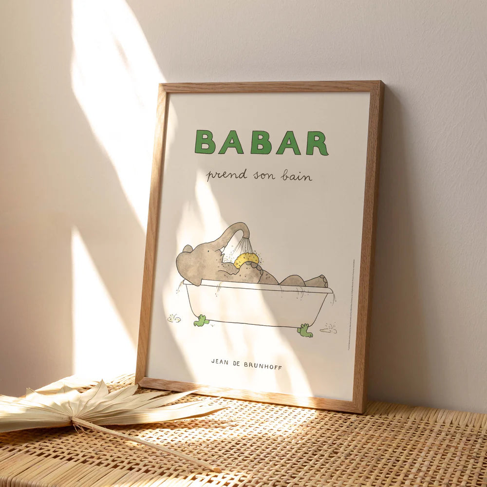Affiche Babar prends son bain