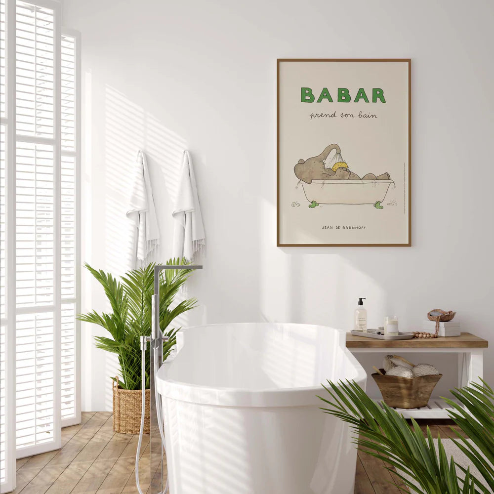 Affiche Babar prends son bain