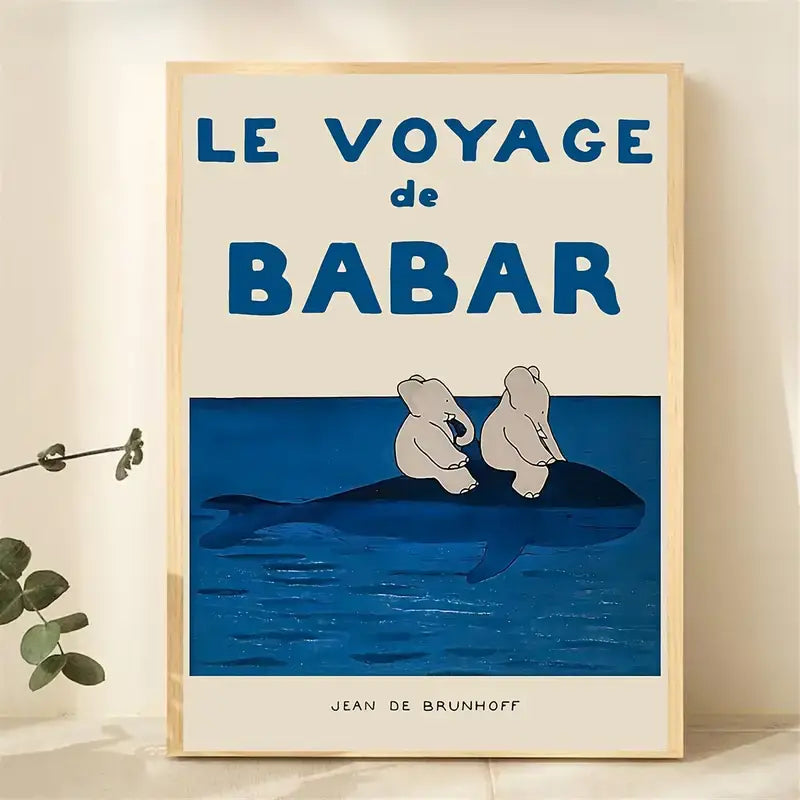 Affiche Le Voyage de Babar – idée cadeau originale Petit Dénicheur