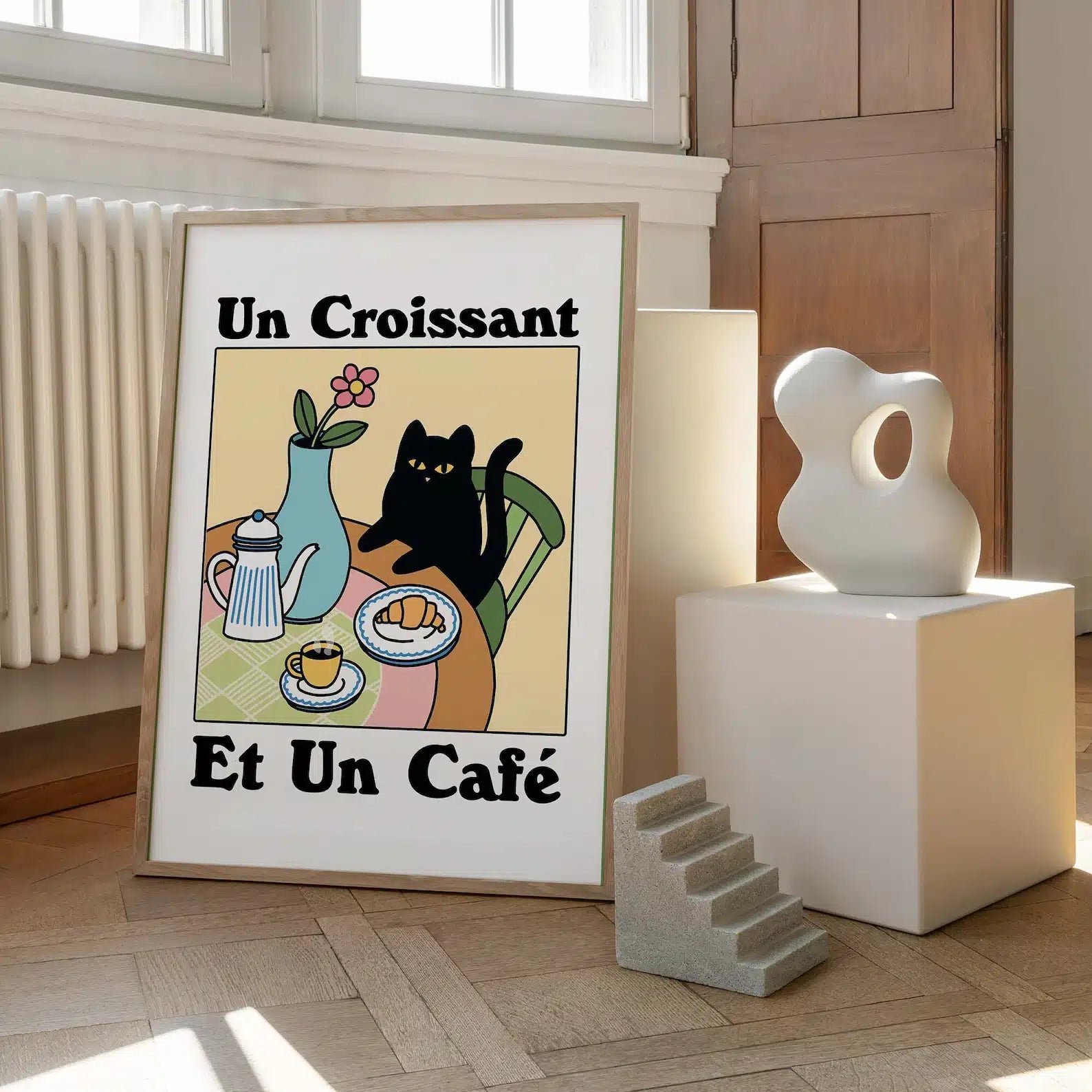 Affiche "Un croissant et un café"