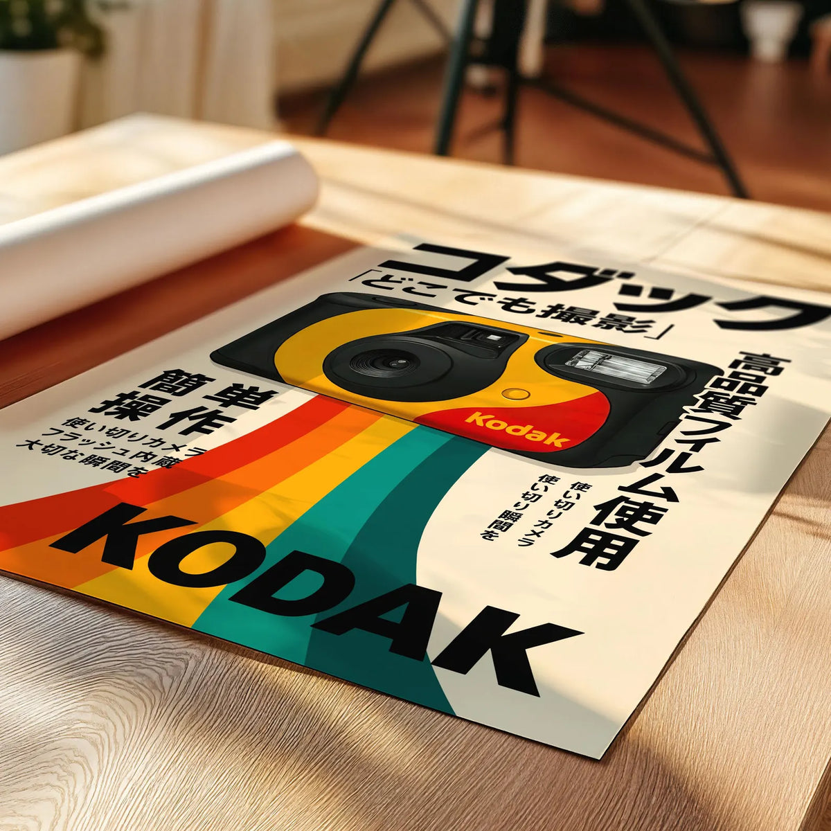 Affiche Kodak appareil photo jetable rétro sur toile 30 × 40 cm