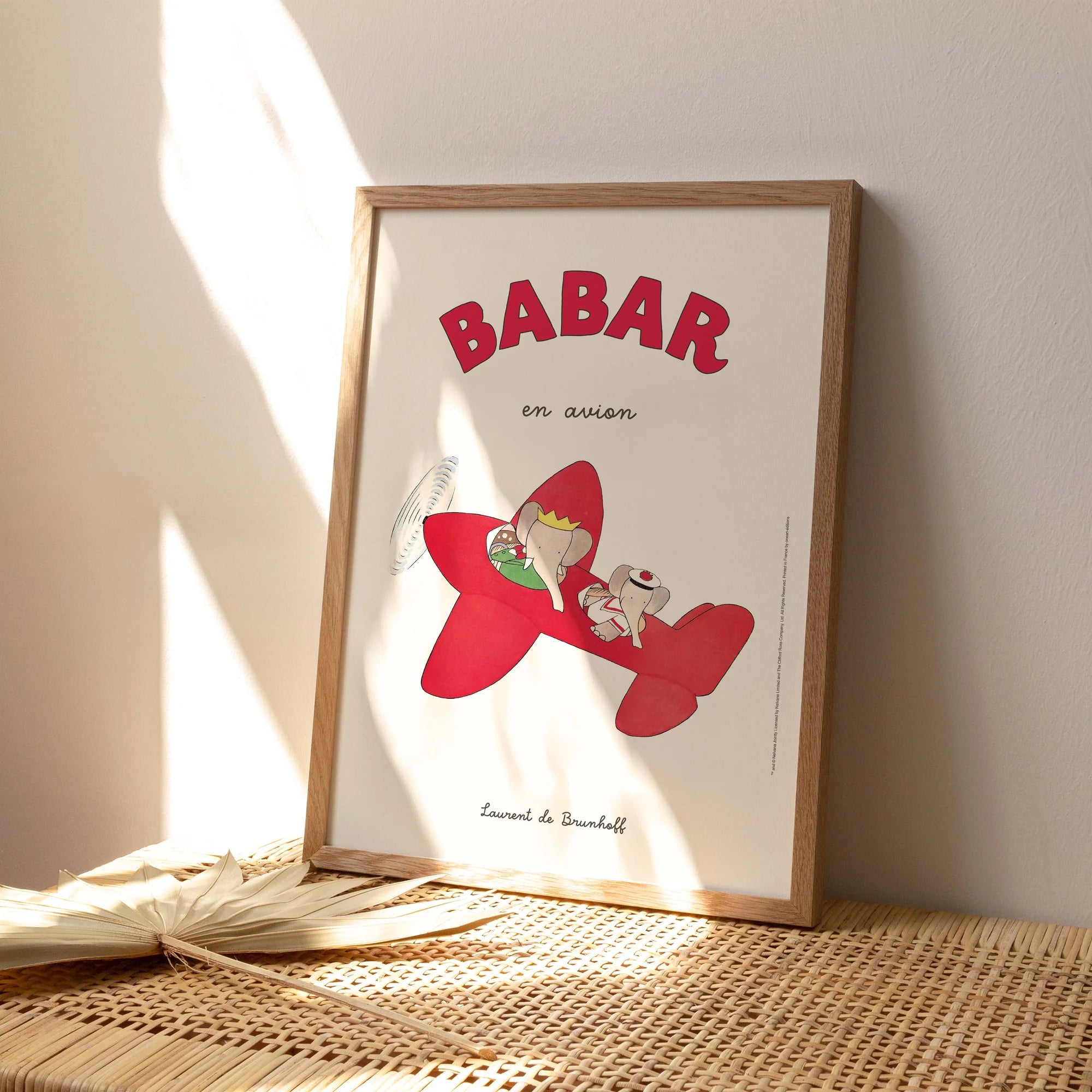 Affiche Babar en avion