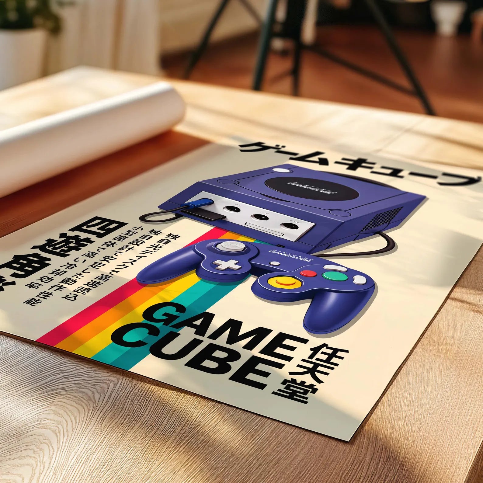 Affiche GameCube rétro sur toile 30 × 40 cm