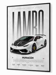 Affiche Lamborghini Huracán sur toile 30 × 40 cm