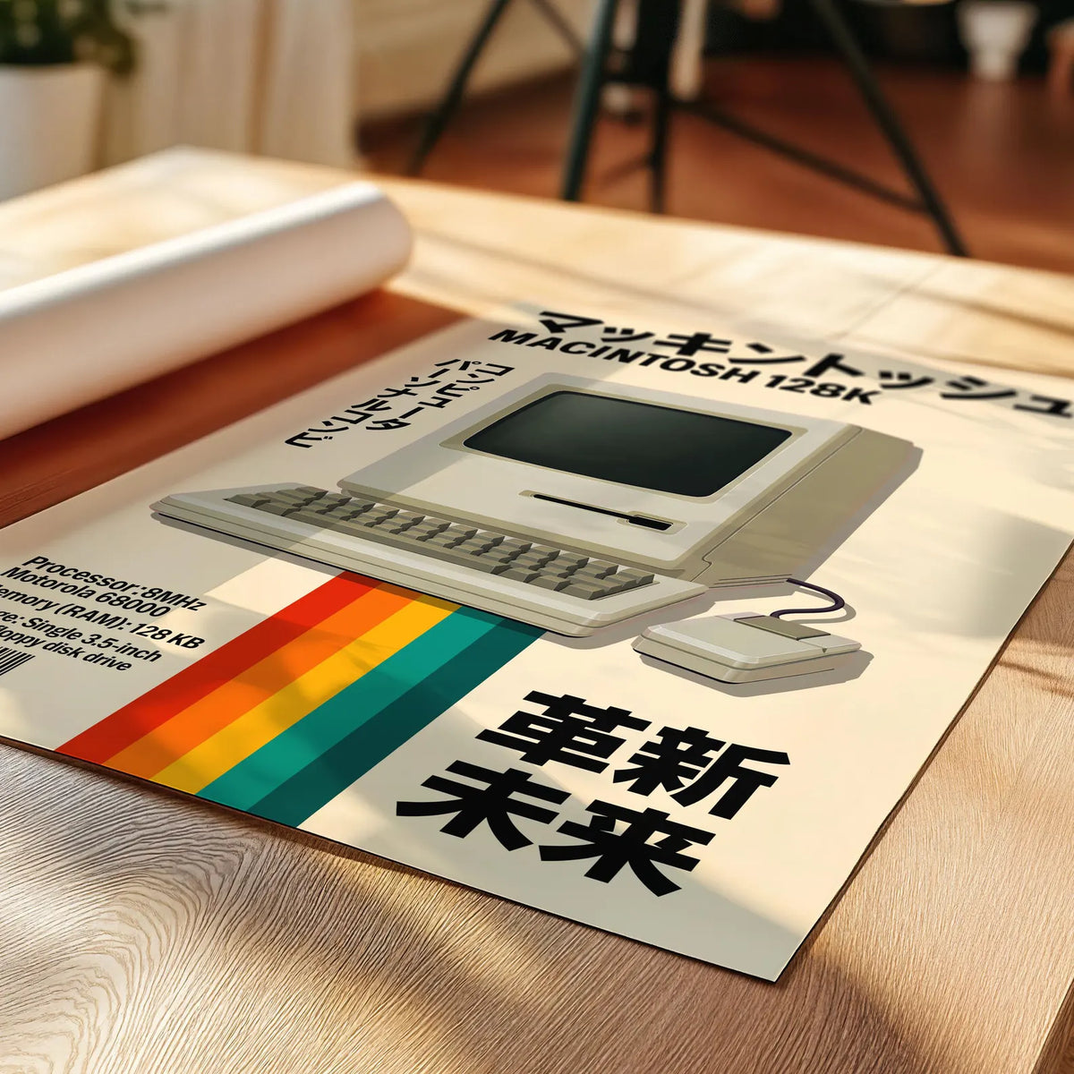 Affiche Macintosh 128K rétro sur toile 30 × 40 cm
