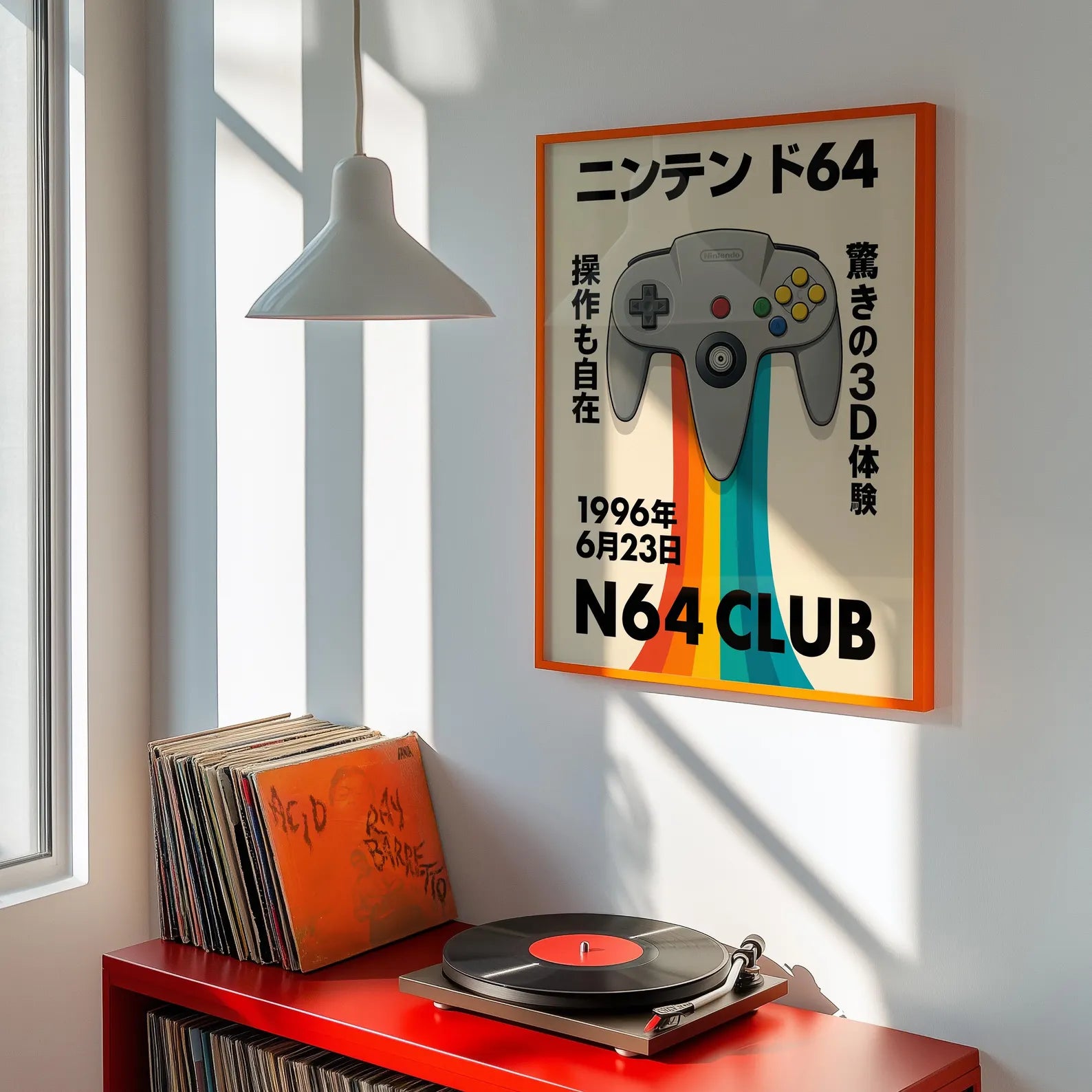 Affiche Manette Nintendo 64 rétro sur toile 30 × 40 cm