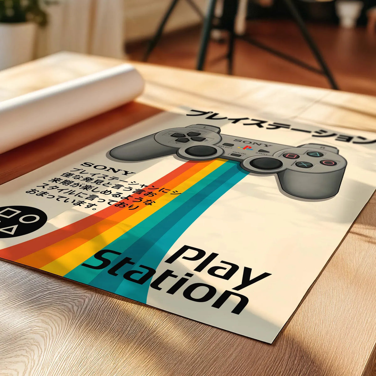 Affiche Manette PlayStation 1 rétro sur toile 30 × 40 cm