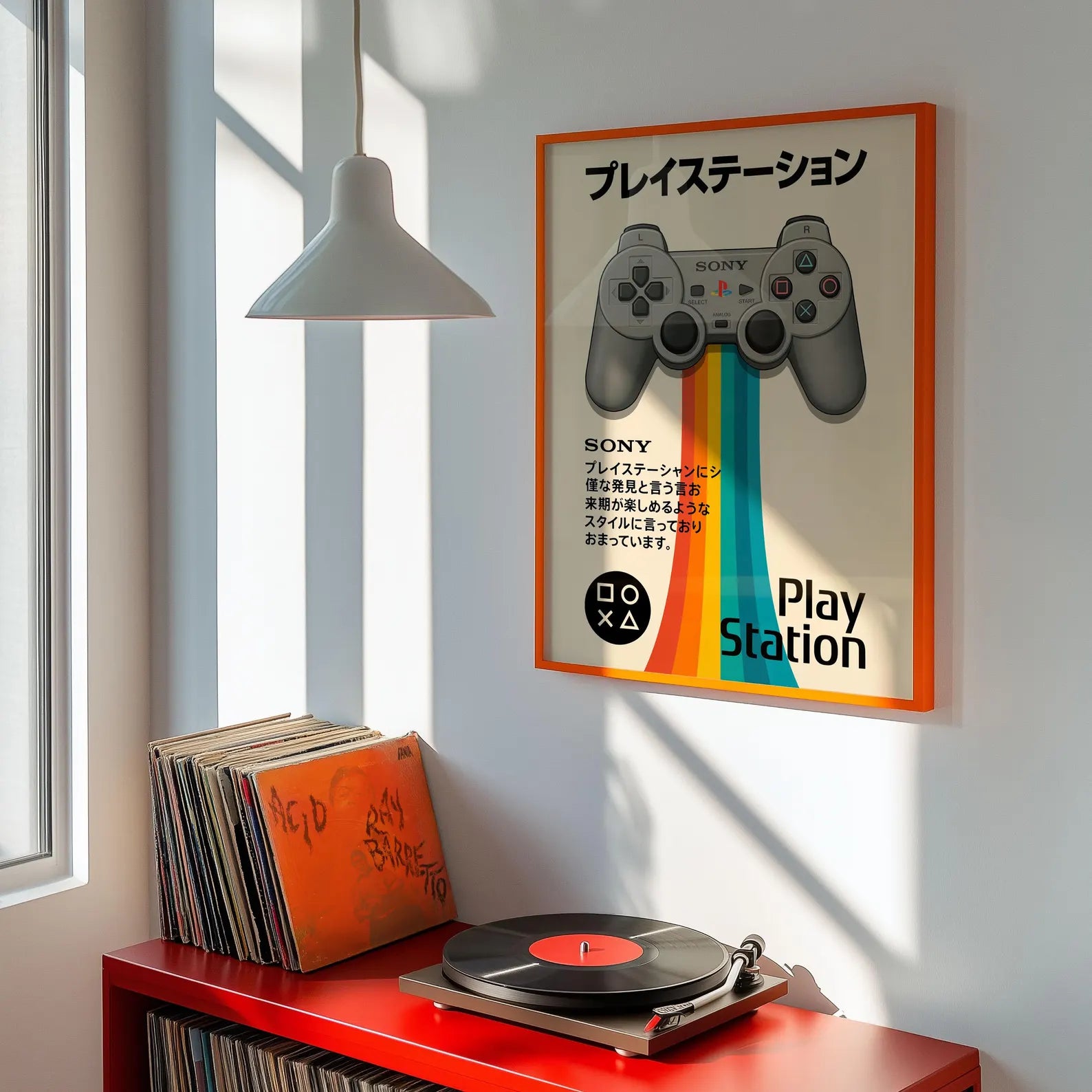 Affiche Manette PlayStation 1 rétro sur toile 30 × 40 cm