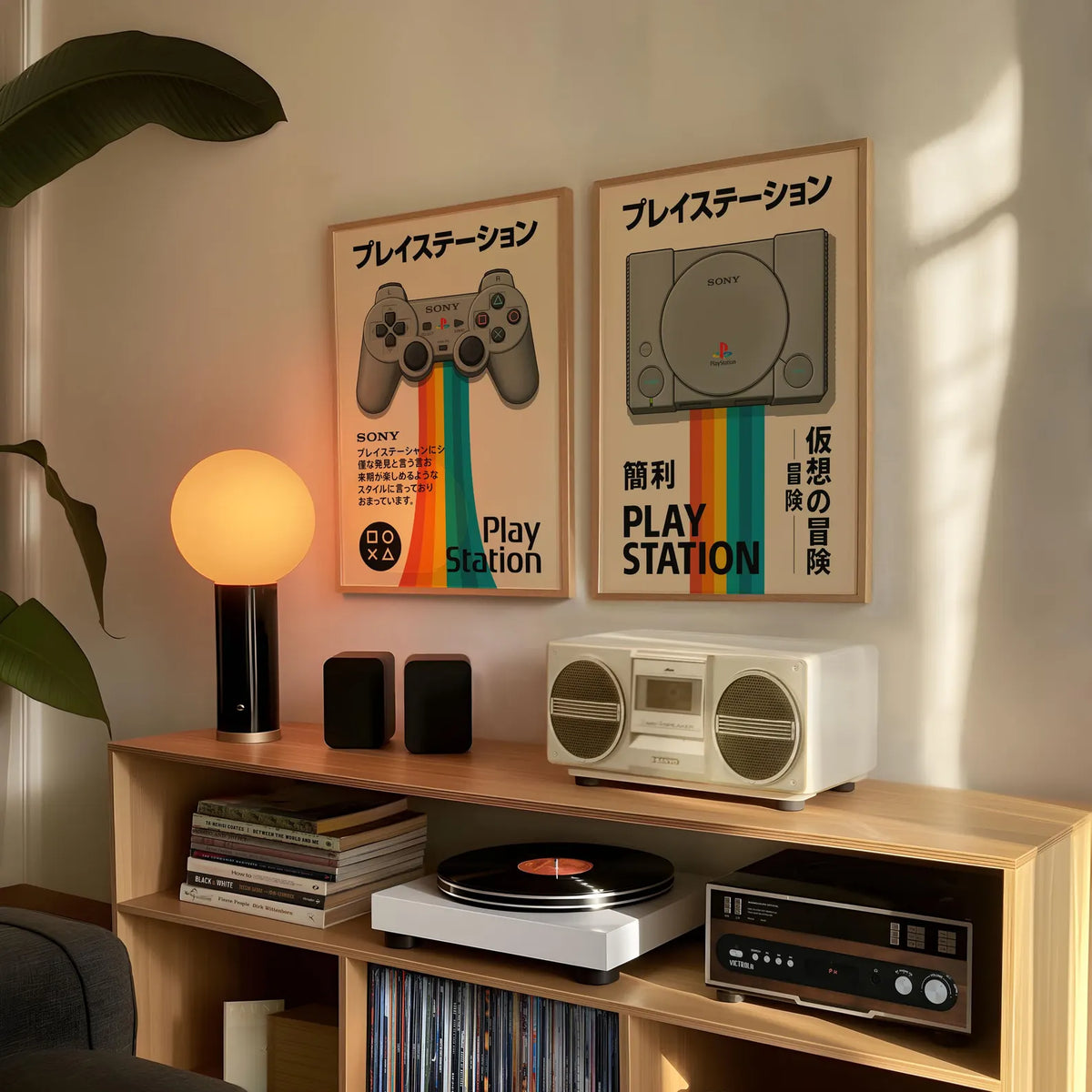 Affiche PlayStation 1 rétro sur toile 30 × 40 cm