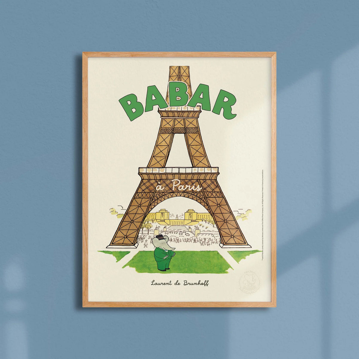 Affiche Babar à Paris avec la tour Eiffel