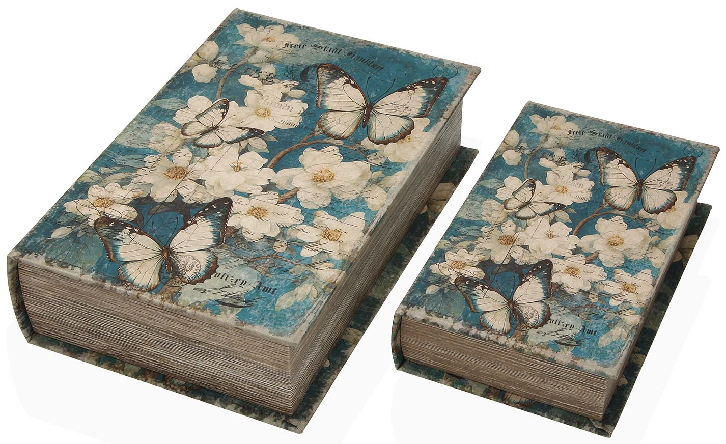 Coffret livre décoratif en bois & lin