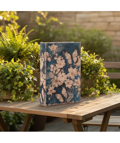 Coffret livre décoratif en bois & lin