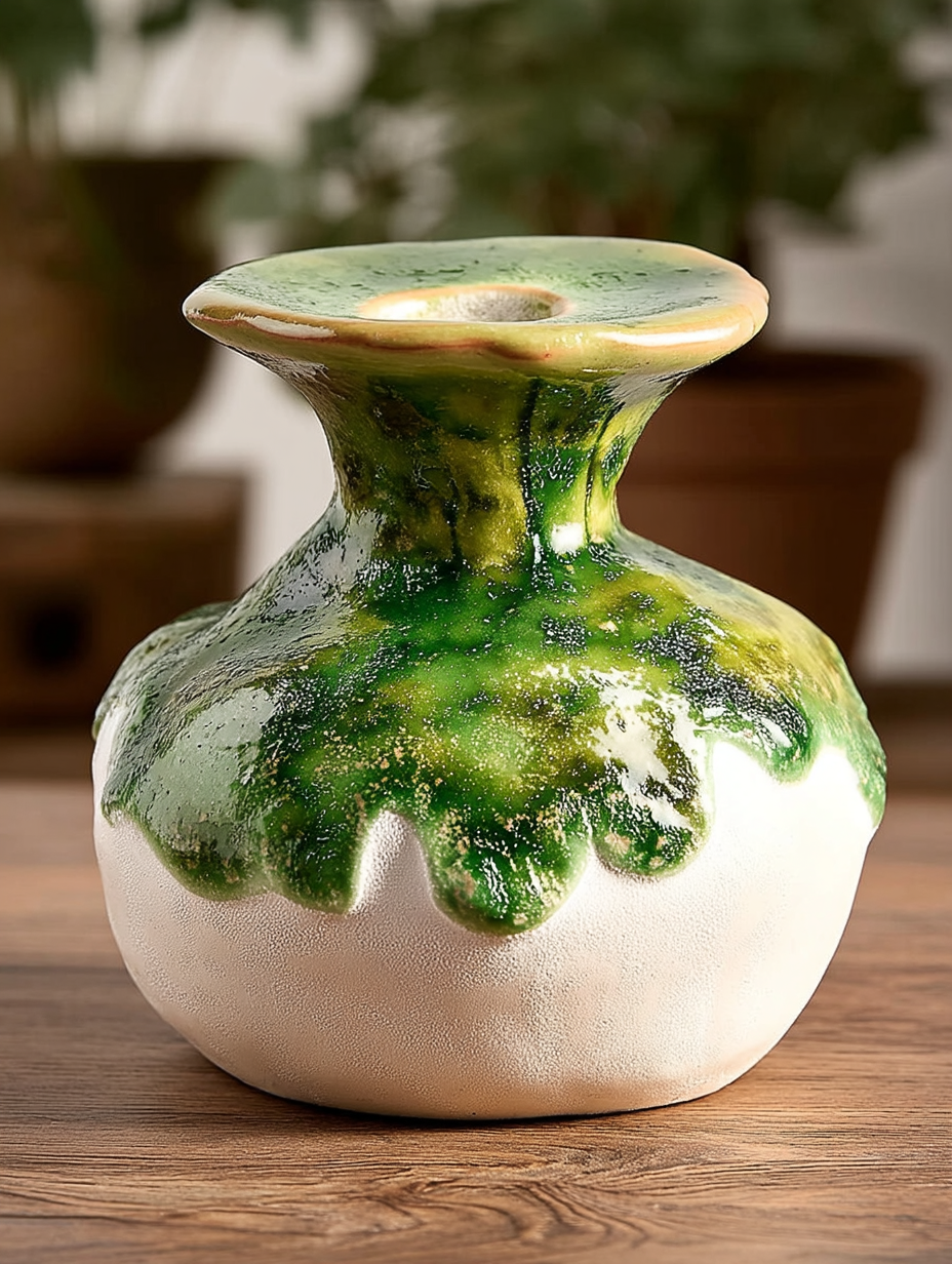 Bougeoir Céramique Vert