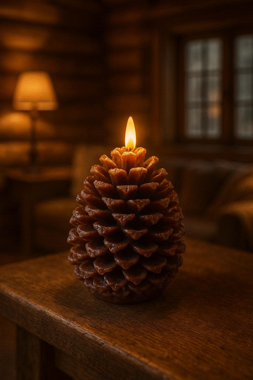 Bougie LED pomme de pin — avec minuterie