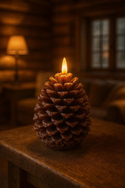 Bougie LED pomme de pin — avec minuterie