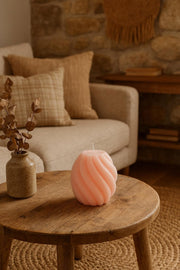 Bougie Torsadée Rose