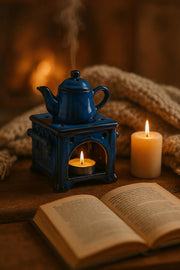 Mistral – Brûleur à huiles essentielles cuisinière en céramique bleue