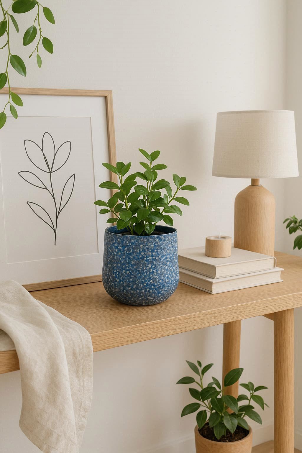 Cache-pot en métal bleu antique