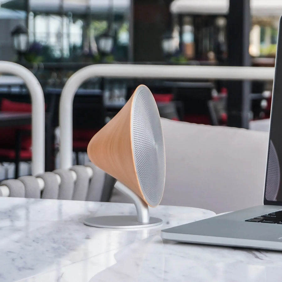 Haut-parleur Bluetooth en bois de hêtre comme cadeau design pour parent