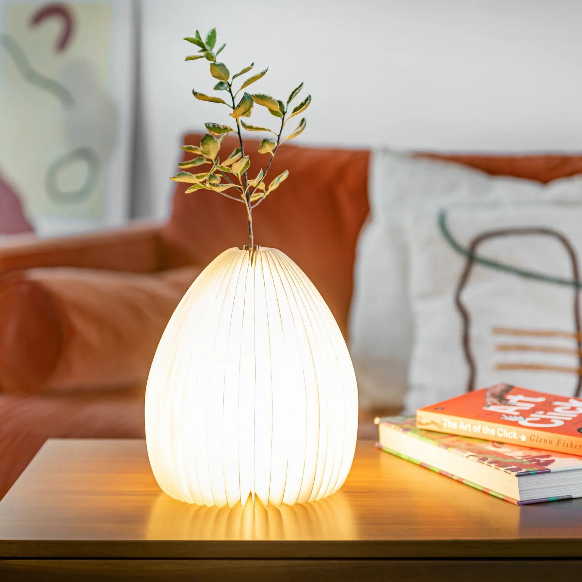 Lampe Vase Led en Bambou