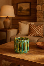 Photophore en Céramique Vert