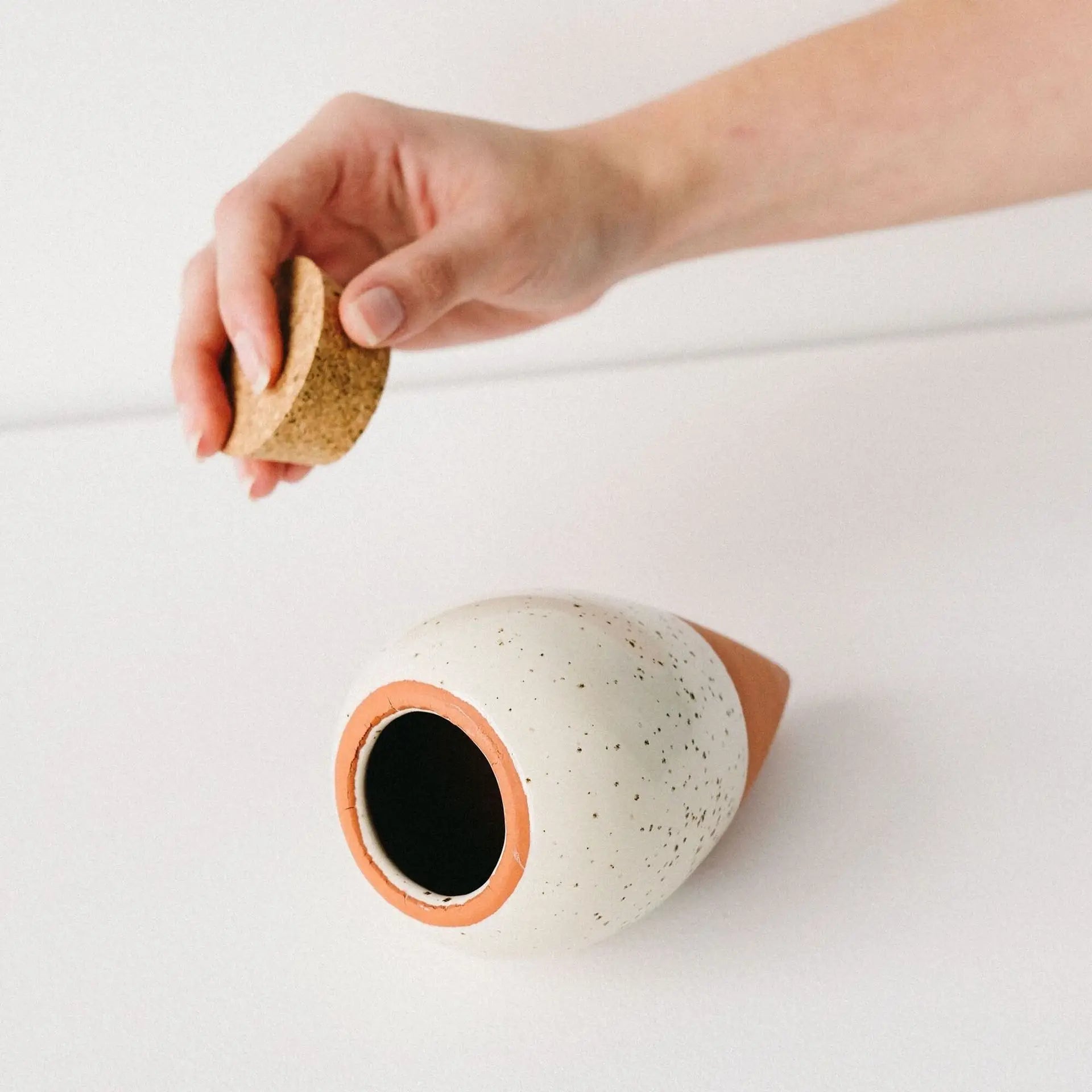 Olla hydradante en terre cuite - Blanc grainé