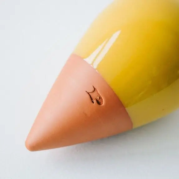 Olla hydratante en terre cuite - jaune moutarde