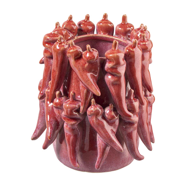 Vase Pimento rouge en céramique pour une décoration colorée
