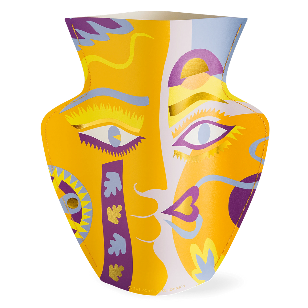 Vase orange visage abstrait pour apporter de la couleur au printemps